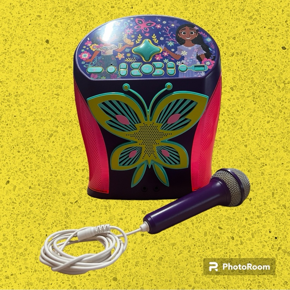 Encanto Collection: karaoke, microphone, miniature, mirabel doll.